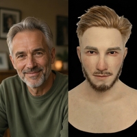Masque facial en silicone réaliste, sensation de peau douce, design réaliste de visage d'homme âgé, déguisement de fête, cosplay, masque en silicone réaliste