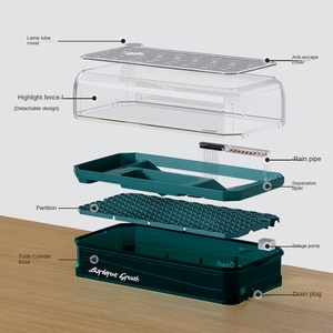 Terrarium Amphibien Spacieux de Haute Qualité en Plastique Écologique Durable Réutilisable pour Reptiles avec Zones Séparées pour Petits Animaux - Product Image 5