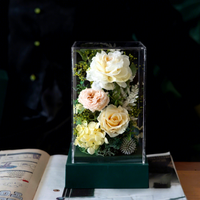 Eeuwige Bloem Afgewerkte Acryl Bloemenbox Rozen Geschenkdoos Valentijnsdag & Moederdag Afstudeercadeau Echte Bloemen Ornamenten