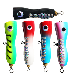 Leurre artificiel imprimé en bois, type Wave <span class=keywords><strong>Paddle</strong></span> Popper, avec hameçons pour la pêche au bar en haute mer depuis un bateau 25g/45g - Product Image 2