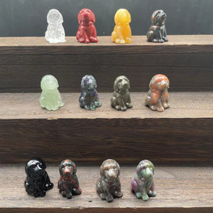 1.2inch Natural Healing Gemstone <b>Crystal</b> Dogs Carving Crafts Amethyst Puppy <b>Crystal</b> Gifts - Product Image 1