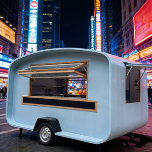 รถขายอาหารเคลื่อนที่สไตล์เรโทร ระดับเชิงพาณิชย์ สำหรับตลาดกลางคืน ร้านค้าริมทาง กาแฟ ขนมหวาน ของว่าง ธุรกิจจัดเลี้ยงนอกสถานที่ และขายของ - Product Image 2