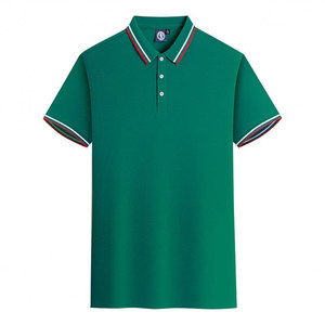 <b>Polo</b> Shirt Solid Color Contrast Trim Polyester Fiber Short Sleeve Daily Wear - Product Image 1