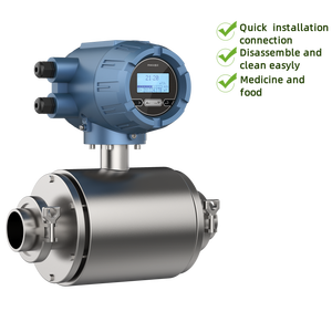Fabrika Kalitesi Dijital Kelepçeli Elektromanyetik Debimetre Paslanmaz Çelik F46 OEM Yüksek Hassasiyetli Sıhhi Gıda İlaç Suyu - Product Image 1