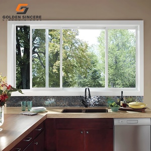 GS Modern Design Easy Clean Glass Aluminum 2-Track Soundproof Sliding <b>Windows</b> Folding <b>Screen</b> - Product Image 6
