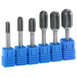 1PCS C-type Single Slot Tungsten Carbide Grinding Head Cylindrical Ball Head Milling Cutter Woodworking Rotary File