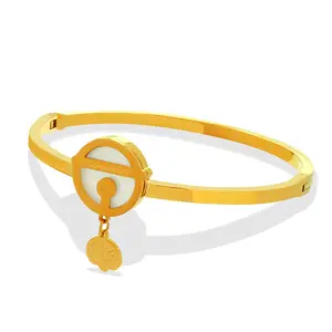 Simple Non-Tarnish 18k Gold Plated Stainless Steel Fashion Jewelry Doraemon Pendant Bracelets For Women