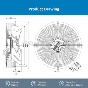 For S3G350-AA58-01 M3G074-CF Electric <b>Metal</b> 230VAC 1.2A 95W 1540RPM Ball Bearing External Rotor IP44 Axial Cooling <b>Fan</b> OEM - Product Image 4