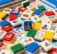 Tuiles de Mahjong de type américain, jeu de Mahjong en acrylique transparent, logo de la couche intermédiaire OEM, style Mahjong tendance sur Instagram