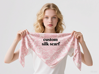Écharpe en soie Écharpe personnalisée avec impression personnalisée et design de logo Écharpe en soie personnalisée avec logo pour l'image de marque et la mode