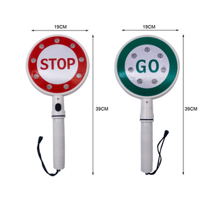 Phản Quang Bãi Đậu Xe An Toàn Giao Thông Màu Đỏ Màu Xanh Lá Cây Lệnh Cầm Tay Nhấp Nháy LED Dừng Đi Dấu Hiệu - Product Image 6
