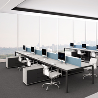 Table de centre d'appels convertible en bois, design moderne, prix usine, pour 4, 6, 8 ou 10 personnes, poste de travail en cubicle de bureau