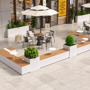 Boîte à fleurs extérieure commerciale <span class=keywords><strong>en</strong></span> acier inoxydable <span class=keywords><strong>en</strong></span> fer forgé <span class=keywords><strong>bac</strong></span> à fleurs balançoire clôture cloison <span class=keywords><strong>banc</strong></span> combinaison siège Pot plateaux - Product Image 2