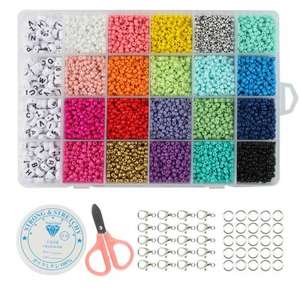 Boîte de rangement pour perles, <span class=keywords><strong>kit</strong></span> de <span class=keywords><strong>fabrication</strong></span> de bracelets DIY, fil élastique, anneaux de jonction fermés, fermoirs mousquetons, ciseaux pour perles, <span class=keywords><strong>kit</strong></span> de bricolage - Product Image 1