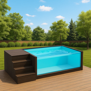 Grande piscine, piscine transparente en acrylique, piscine à débordement, piscine préfabriquée, piscine - Product Image 2