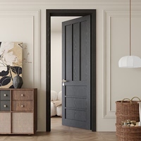 Porte intérieure moderne en bois massif pour chambre froide, porte de chambre en bois ignifugée et étanche, pré-montée pour portes principales de maisons