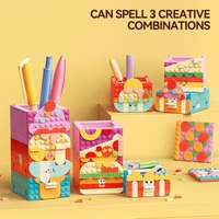 EPT Nouveautés Jouets DIY Pen Storage Puzzle Table Assembling Building Block Sets pour enfants