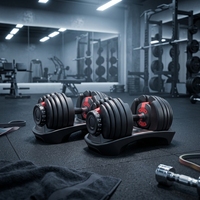 Ensemble d'haltères réglables à verrouillage rapide, vente en gros d'usine, 24 kg, 40 kg, poignée antidérapante, équipement de fitness pour la musculation à domicile