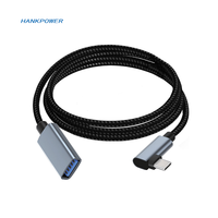 90 grados USB tipo C OTG Cable DE DATOS Nylon tipo C macho a USB A hembra USB3.1 Cable de extensión de carga