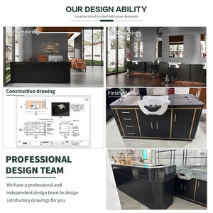 Gary Color Style Salon Store Diseño de estilo simple Mostrador superior de piedra Estilo de luz cálida Exhibición de salón Personalizar - Product Image 6