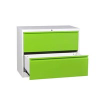 Archivador Metálico Moderno de 2 Niveles con Cajones, Gabinete de Acero para Archivos y Documentos con Cerradura Central