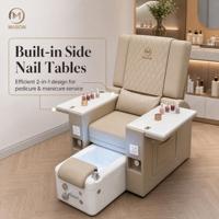 Fauteuil de pédicure automatique moderne de luxe, canapé de massage réglable à 180°, bain de pieds en céramique à remous, pour salon de manucure professionnel