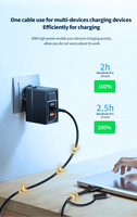 Cable de carga múltiple de tipo C y L, 1 m, 2 en 1, para IPhones 14 /iPad/teléfonos Android/Samsung/Sony,/Huawei/PS4
