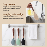 Spatule en silicone résistante à la chaleur, sans BPA, flexible, pour la cuisson, ustensiles de cuisine, compatible antiadhésif, pour la cuisson, le mélange