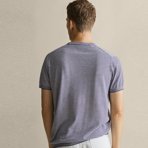 Algodón 220g <span class=keywords><strong>gimnasio</strong></span> de corte Slim de <span class=keywords><strong>manga</strong></span> corta de vuelos de <span class=keywords><strong>la</strong></span> marina O T-camisa de cuello - Product Image 4
