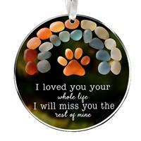 1 pieza de adorno colgante redondo de acrílico para memoria de mascotas, con huella de pata grabada con láser e impresión UV, recuerdo de amistad eterna.