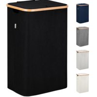 Cesto De Lavanderia De Bambu Com Tampa Cesta De Lavanderia Organizador De Roupas Sujas Produto De Armazenamento De Cesta De Armazenamento De Madeira