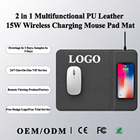 Tapis de souris en tissu pliable multifonctionnel Qi personnalisé 2 en 1 avec chargeur sans fil rapide 15W