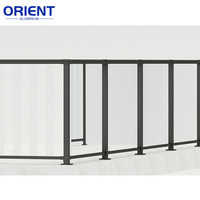 Balustrade en verre, garde-corps en verre trempé, verre feuilleté pour balcon, profilé en U en aluminium, balustrade extérieure, garde-corps de patio