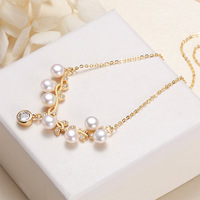 Collier HECATE avec perle plate ronde de 5,5-6 mm, zircon, pendentif en perle, perle d'eau douce de qualité AAAA, collier serti de diamants pour femmes