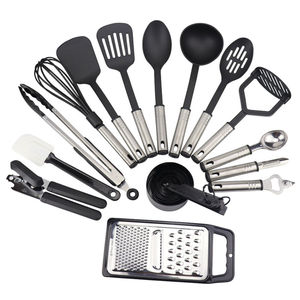 Ustensiles de cuisine de haute qualité de couleur noire, résistants à la chaleur, ensemble de 24 ustensiles de cuisine en nylon, à utiliser pour les poêles antiadhésives - Product Image 3