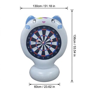 <b>Inflatable</b> Floating Dart Board <b>Game</b>, 51" Giant Cat Themed Soccer Darts Target for Kids, Indoor Outdoor Pool Party Toy - Product Image 2