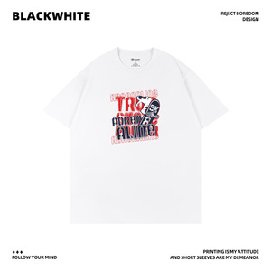 Camiseta de algodón para hombre, color blanco y negro, talla L, Jersey transpirable, ropa de calle de manga corta, estampado de adrenalina Q14 - Product Image 5