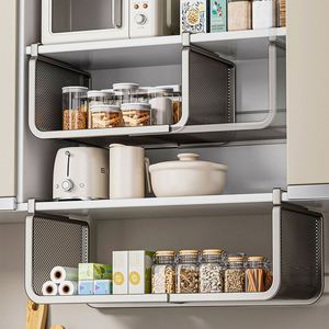 Organizador de Escritorio de Malla, Estante de Almacenamiento Debajo del Estante, Ahorro de Espacio, Organizador de Encimera para Oficina, Cocina, Baño, Cesta Colgante de Metal - Product Image 2