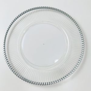 Bulk 13-Inch Gouden Rand Plastic Oplader Serveerschalen Helder Geribbelde Getextureerd Voor Bruiloftsdiner Of Feest Eten Serveren Gebruik - Product Image 2