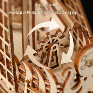 Modelo de Barco de Madera Dutchman, Rompecabezas 3D, Juguete Educativo de Bloques de Construcción para Armar, Regalo Hecho a Mano para Niños - Product Image 5