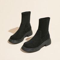 Bottes courtes rétro à bout rond et semelle épaisse, nouveau style automne-hiver 2026 - Bottes polyvalentes pour femmes pour toutes les occasions (OEM/ODM)