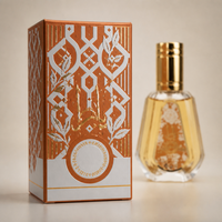 Vente en gros de flacons de parfum en verre vides de luxe avec logo personnalisé, bouchon pulvérisateur décoratif et boîte en papier assortie