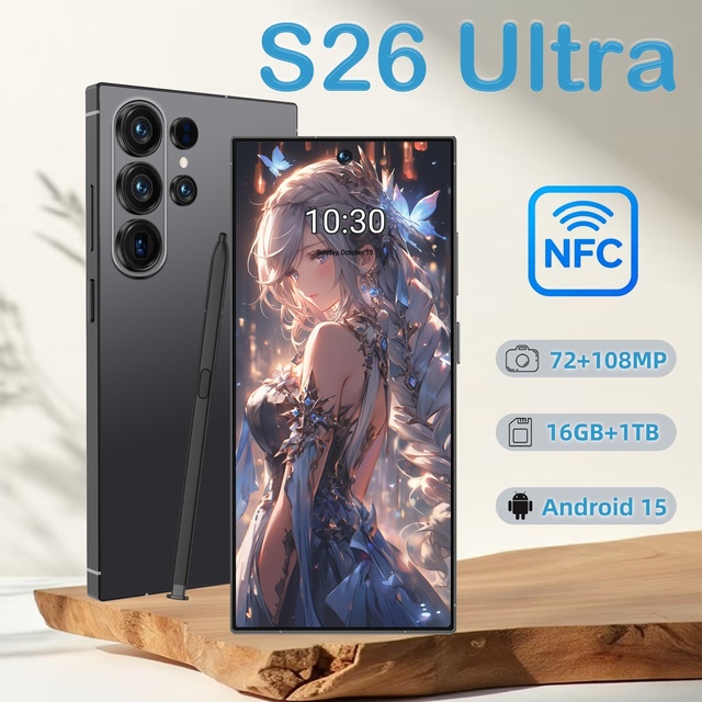 Wholesale S26 Ultra 5G Unlocked Phone 72+108MP HD Camera 16GB 1TB Android Mobile Phone