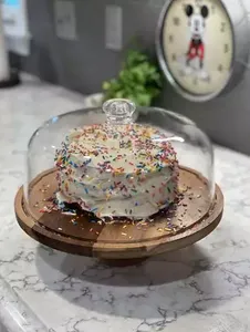 बबूल की लकड़ी घूर्णन केक शादी के केक के लिए खड़ा दौर लकड़ी सर्वर कप केक प्रदर्शन कप केक प्रदर्शन ट्रे शादी के केक खड़े हो जाओ - Product Image 3