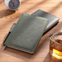 Vente en gros d'agenda en cuir PU A5 à couverture rigide avec logo personnalisé imprimé de pages carnet de notes