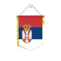 Drapeau Tricolore Rouge Bleu Blanc Orthodoxe Serbe pour Décoration Intérieure de Voiture, Petit Souvenir de Belgrade