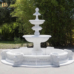 Grande <span class=keywords><strong>fontaine</strong></span> à plusieurs niveaux en marbre beige pour l'extérieur, style européen, <span class=keywords><strong>fontaine</strong></span> en pierre pour la <span class=keywords><strong>d</strong></span>écoration de villa et de jardin - Product Image 4