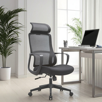 Chaise de bureau professionnelle pivotante avec dossier ergonomique pour le soutien lombaire, accoudoirs fixes de forme ergonomique et haute résilience, pour ordinateur de bureau