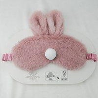 Mignon masque pour les yeux de sommeil lapin noir Animal dessin animé Style soie sentiment en peluche lapin ombre à paupières couverture Blinder