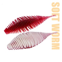 SEASKY 10cm 12g Ver côtelé souple OEM Bellows Gill, Leurre de pêche pour montage Texas, Appâts artificiels en silicone pour achigan et brochet